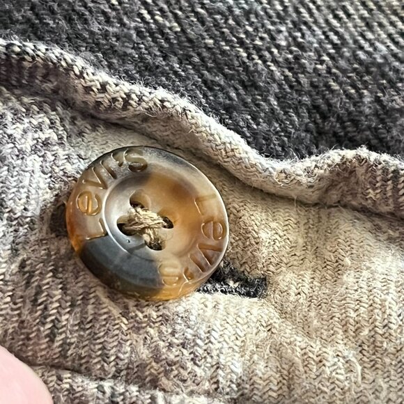 Levis Flannel Jacket Men's M Gray Plaid Quilted  Lined Chore Shirt  Shacket  Y2K - Picture 10 of 11